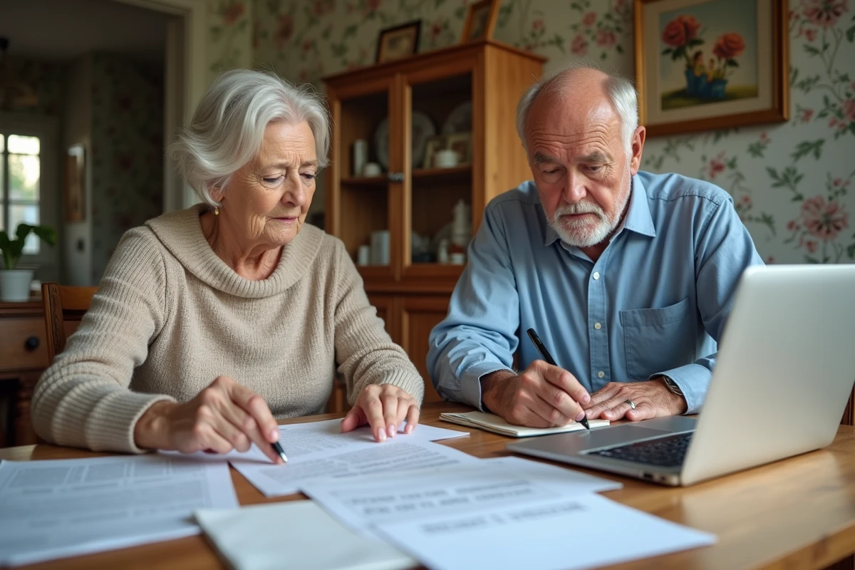 Couple examinant des courriers EDF pour effectuer les démarches nécessaires après une erreur de résiliation de contrat